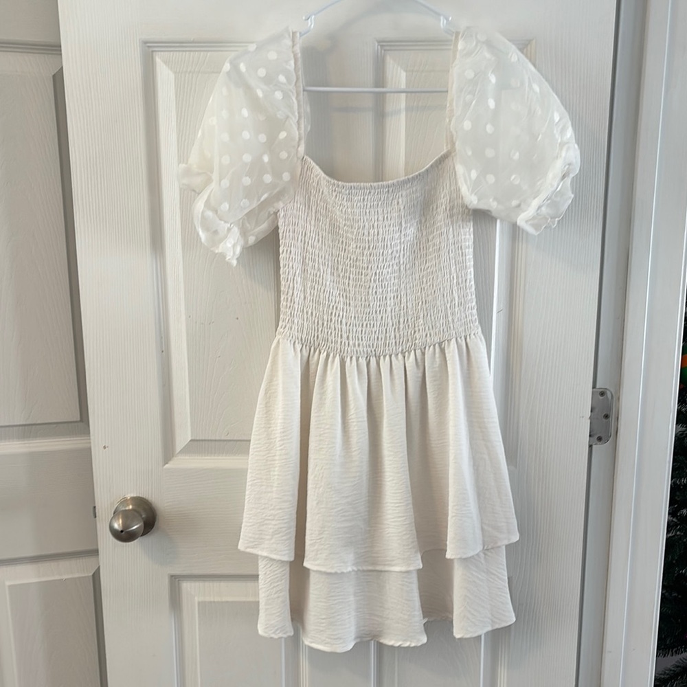 Xtraordinary Textured White Dress